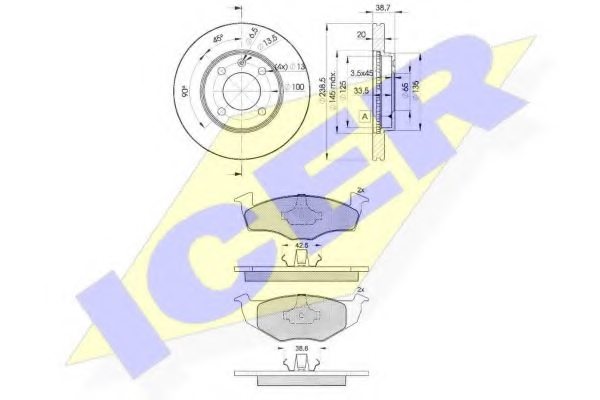ICER 31178-3975 Brake Set, disc brakes